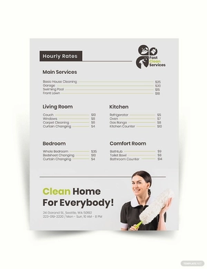 House Cleaning Price List Template House Cleaning Price List Template