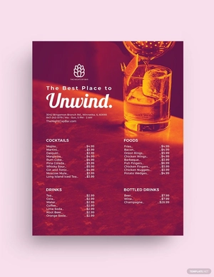 Bar Price List