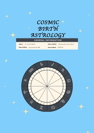 Free Cosmic Birth Chart Page Template to Edit Online