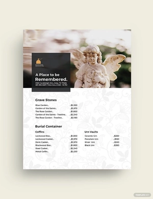 Cemetery Price List Template