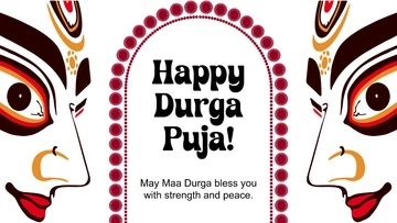Free Happy Durga Puja Background Template to Edit Online