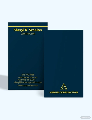 Contractor Business Card Template