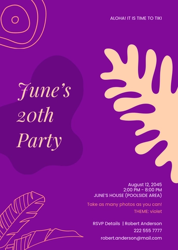 Free Violet Luau Party Invitation Template to Edit Online Free Violet Luau Party Invitation Template to Edit Online