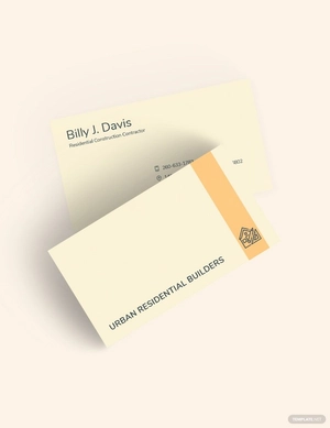 Residential Construction Business Card Template