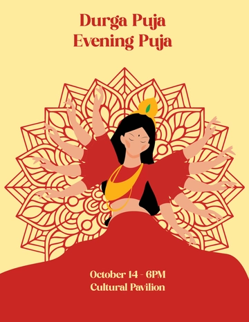 Free Durga Puja Flyer Background Template to Edit Online