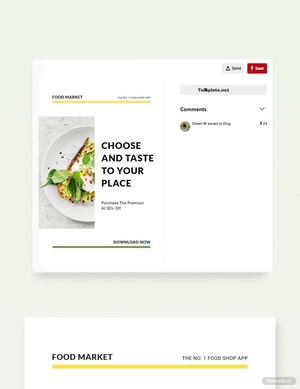 Food Market App Promotion Pinterest Pin Template