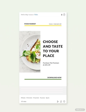 Food Market App Promotion Tumblr Post Template