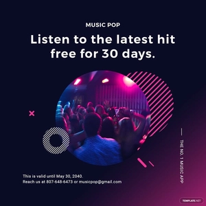 Modern Music App Promotion Instagram Post Template