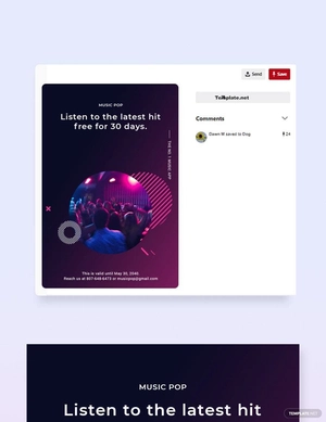 Modern Music App Promotion Pinterest Pin Template