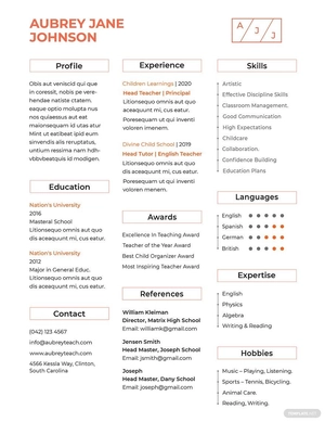 Teacher Resume Format Teacher Resume Format