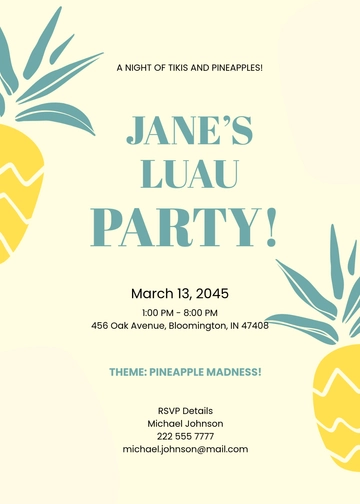 Free Pineapple Luau Birthday Invitation Template to Edit Online Free Pineapple Luau Birthday Invitation Template to Edit Online