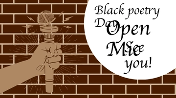 Free Black Poetry Day Invitation Background Template to Edit Online