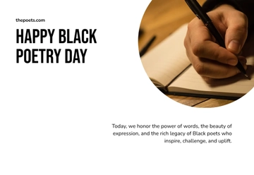 Free Black Poetry Day Greeting Card Background Template to Edit Online