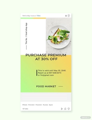 Restaurant App Promotion Tumblr Post Template