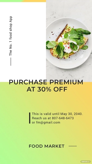 Restaurant App Promotion Whatsapp Image Template