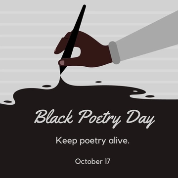 Free Black Poetry Day Poster Vector Template to Edit Online