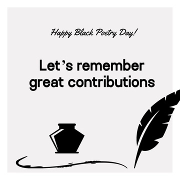 Free Black Poetry Day Greeting Card Vector Template to Edit Online