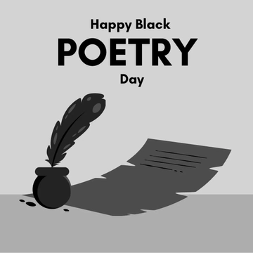 Free Happy Black Poetry Day Clipart Template to Edit Online