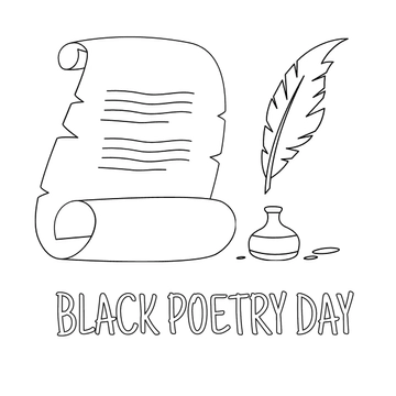 Free Black Poetry Day Drawing Clipart Template to Edit Online