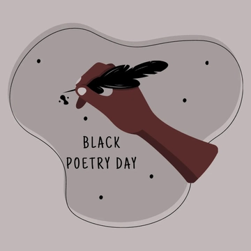 Free Black Poetry Day Clipart Vector Template to Edit Online