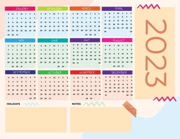 Free Colorful 2023 Calendar Template to Edit Online