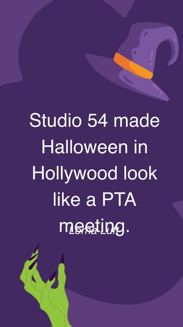 Free Studio 54's Halloween: Hollywood PTA Meeting Comparison Quote Template to Edit Online