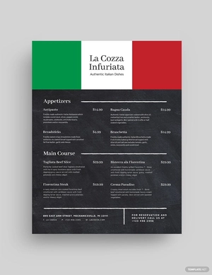 Italian Menu Restaurant Flyer Template
