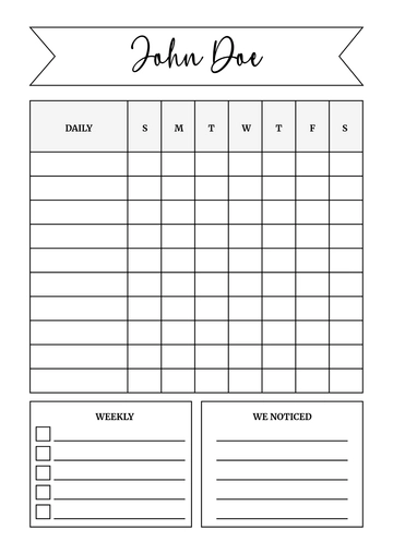 Free Weekly Family Chore Chart Template to Edit Online