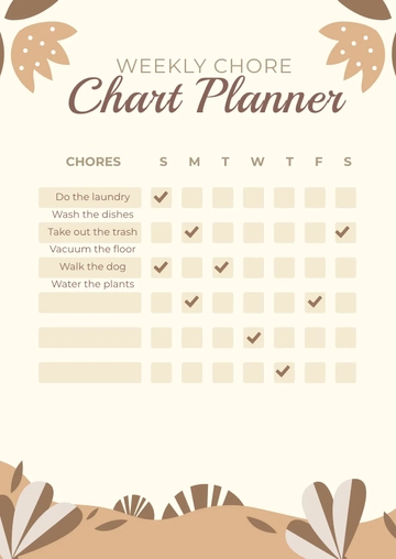 Free Weekly Chore Chart Planner Template to Edit Online