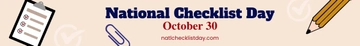 Free National Checklist Day Website Banner Template to Edit Online