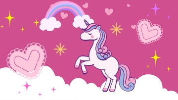 Free Girly Unicorn Background Template to Edit Online