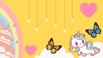 Free Gold Unicorn Background Template to Edit Online