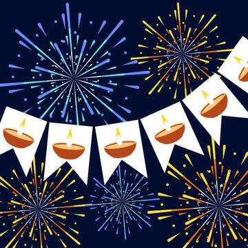 Free Diwali Festival Firework Celebration Clipart Template to Edit Online