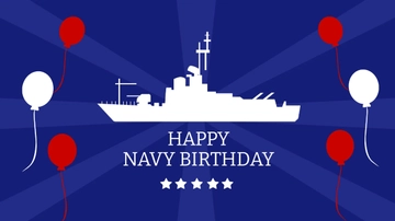 Free Happy Navy Birthday Background Template to Edit Online
