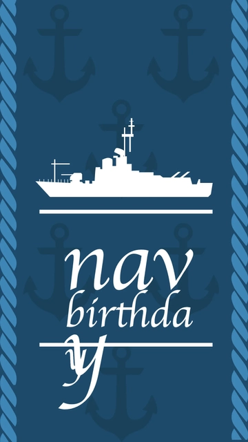 Free Navy Birthday iPhone Background Template to Edit Online
