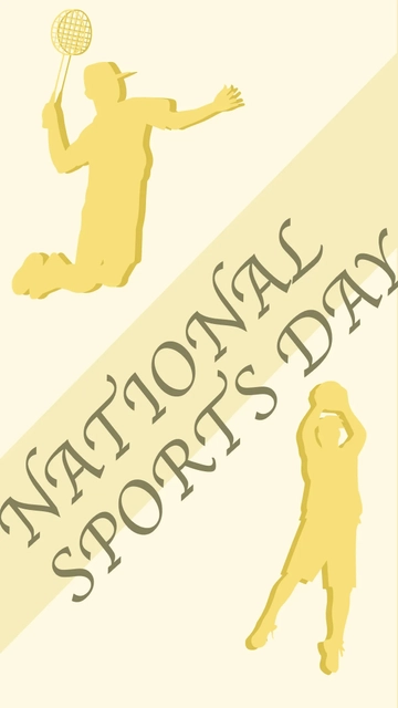 Free National Sports Day iPhone Background Template to Edit Online