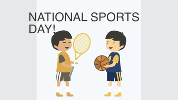 Free National Sports Day Cartoon Background Template to Edit Online