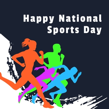 Free Happy National Sports Day Clipart Template to Edit Online