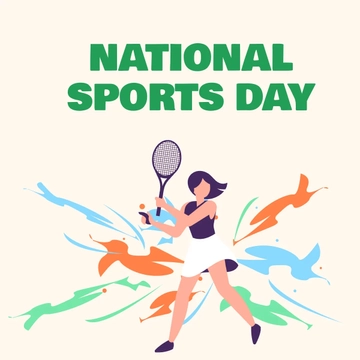 Free National Sports Day Celebration Clipart Template to Edit Online