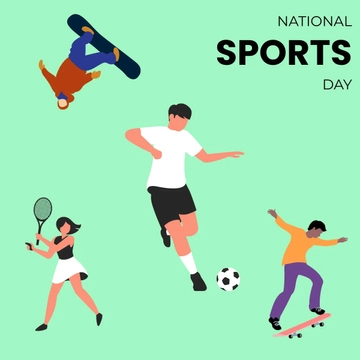 Free National Sports Day Clipart Vector Template to Edit Online