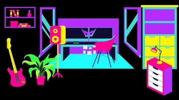 Free Neon Room Background Template to Edit Online