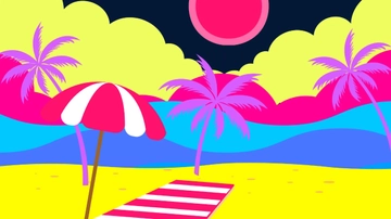 Free Neon Tropical Background Template to Edit Online