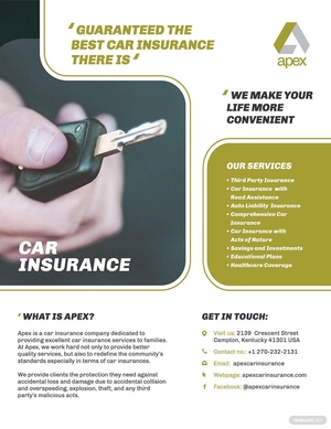 Car Insurance Company Flyer Template