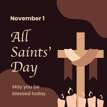 Free All Saints' Day Whatsapp Post Template to Edit Online