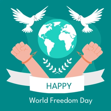 Free Happy World Freedom Day Clipart Template to Edit Online