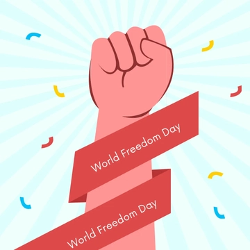 Free Happy World Freedom Day Clipart Template to Edit Online