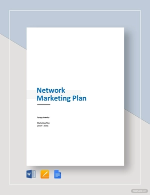 Network Marketing Plan Template