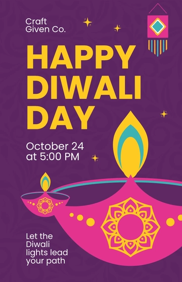 Free Diwali Day Poster Template to Edit Online