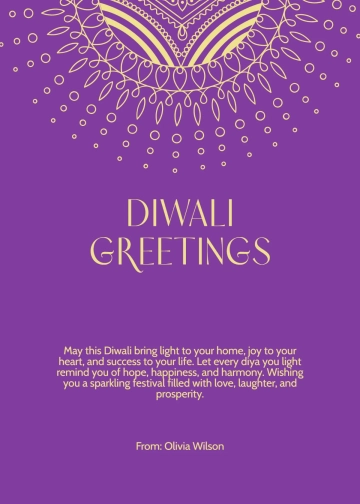 Free Diwali Wishes Template to Edit Online