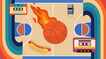 Free Retro Basketball Background Template to Edit Online